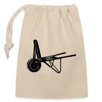 Stratemaker stone wheelbarrow logo - Closable cotton gift bag (14x20cm) - nature - Front