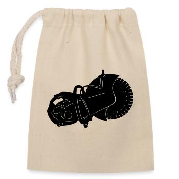 stone sawing stone sawing machine - Closable cotton gift bag (14x20cm) - nature - Front