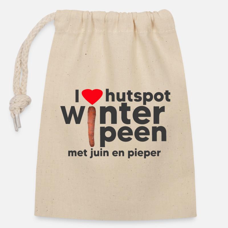 Winter stew - Closable cotton gift bag (14x20cm) - nature