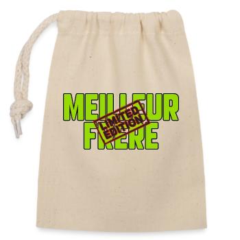 Meilleur frère - Sac cadeau en coton avec cordon (14 x 20 cm) - nature - Devant
