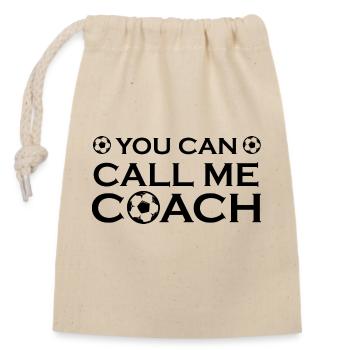 Football Soccer - Closable cotton gift bag (14x20cm) - nature - Front