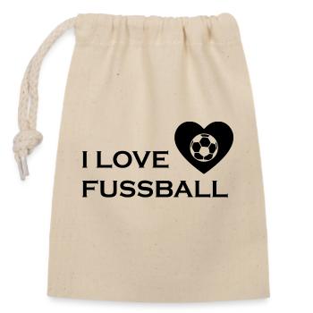 Football Soccer - Closable cotton gift bag (14x20cm) - nature - Front