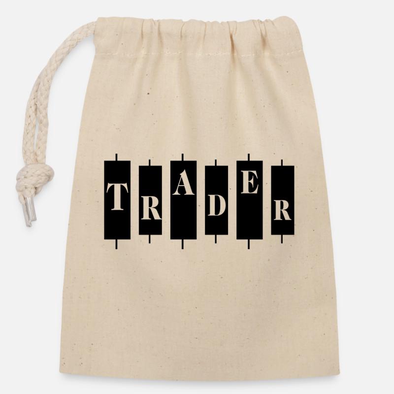 Bitcoin Trading Crypto Aktien - Verschließbarer Geschenkbeutel aus Baumwolle (14x20cm) - Natur