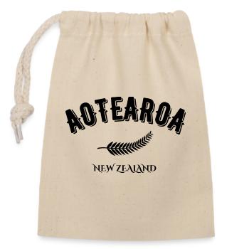 Aotearoa new Zealand - Sac cadeau en coton avec cordon (14 x 20 cm) - nature - Devant