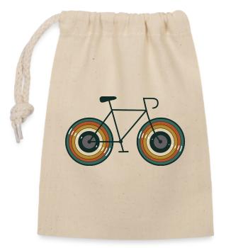 Vintage vinyl lp road bike retro design - Sac cadeau en coton avec cordon (14 x 20 cm) - nature - Devant
