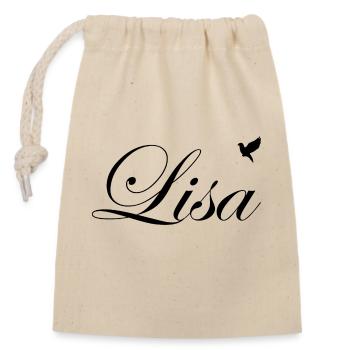 Lisa beau nom Noir - Sac cadeau en coton avec cordon (14 x 20 cm) - nature - Devant