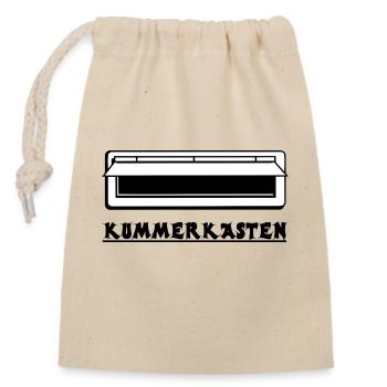 Kummerkasten - Verschließbarer Geschenkbeutel aus Baumwolle (14x20cm) - Natur - Vorne