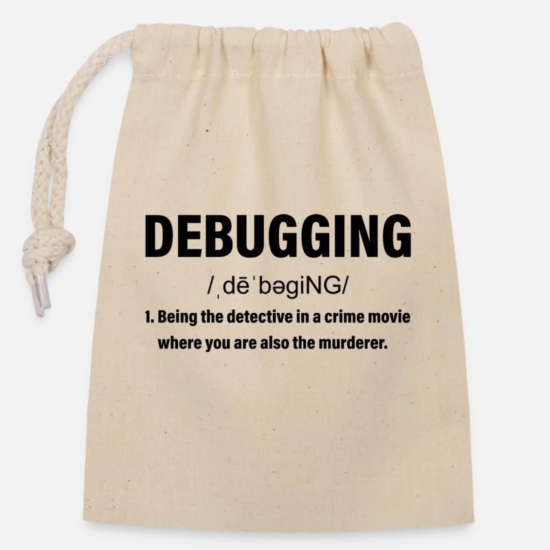Programmation - Sac cadeau en coton avec cordon (14 x 20 cm) - nature