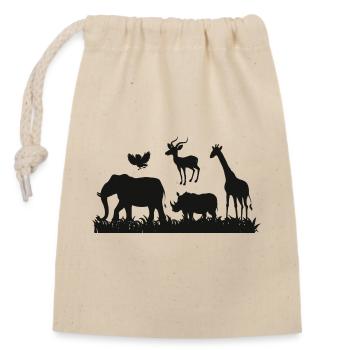 Safari Zoo Animals Wildlife - Verschließbarer Geschenkbeutel aus Baumwolle (14x20cm) - Natur - Vorne
