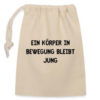 Körper in Bewegung - Verschließbarer Geschenkbeutel aus Baumwolle (14x20cm) - Natur - Vorne