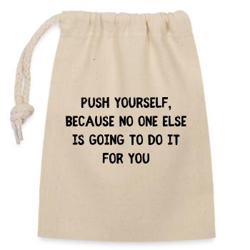 Limit - Closable cotton gift bag (14x20cm) - nature - Front