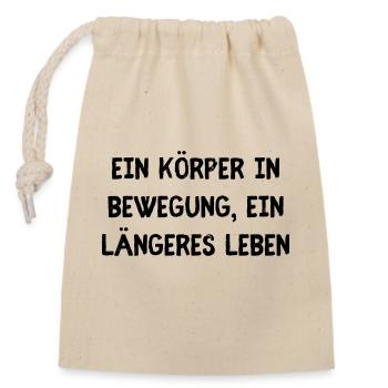 Körper Bewegung - Verschließbarer Geschenkbeutel aus Baumwolle (14x20cm) - Natur - Vorne