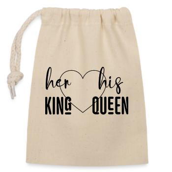Her King His Queen black version - Closable cotton gift bag (14x20cm) - nature - Front