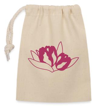 Tulipe - Sac cadeau en coton avec cordon (14 x 20 cm) - nature - Devant