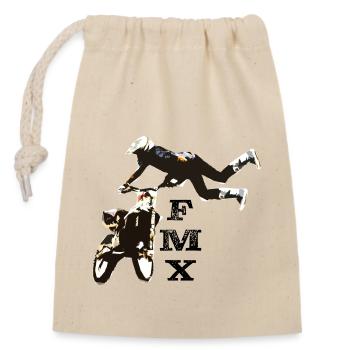 Motocross Racing T-Shirt Enduro T Shirt Supercross - Closable cotton gift bag (14x20cm) - nature - Front