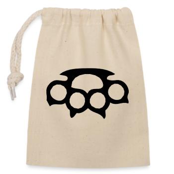 poing americain arme 2301 A - Sac cadeau en coton avec cordon (14 x 20 cm) - nature - Devant