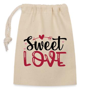 Sweet Love - Verschließbarer Geschenkbeutel aus Baumwolle (14x20cm) - Natur - Vorne
