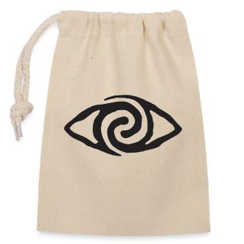Eye - Closable cotton gift bag (14x20cm) - nature - Front