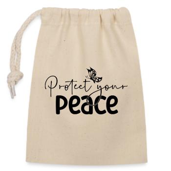 Protect your Peace - Closable cotton gift bag (14x20cm) - nature - Front
