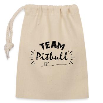 Team Pitbull, idée cadeau pour ami des chiens - Sac cadeau en coton avec cordon (14 x 20 cm) - nature - Devant