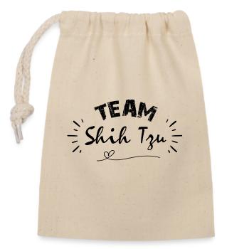 Team Shih Tzu, idée cadeau pour ami des chiens - Sac cadeau en coton avec cordon (14 x 20 cm) - nature - Devant