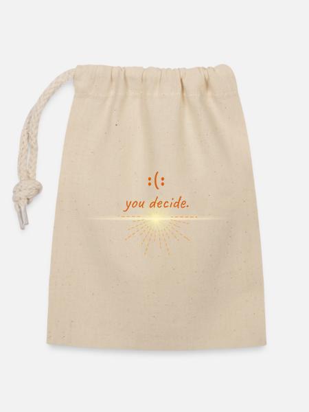 you decide - Verschließbarer Geschenkbeutel aus Baumwolle (14x20cm) - Natur