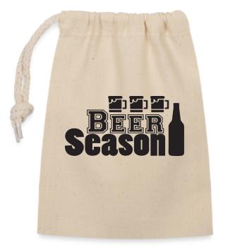 Beer Season - Closable cotton gift bag (14x20cm) - nature - Front