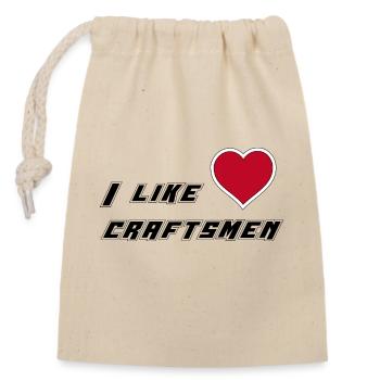 J’aime les artisans - Sac cadeau en coton avec cordon (14 x 20 cm) - nature - Devant
