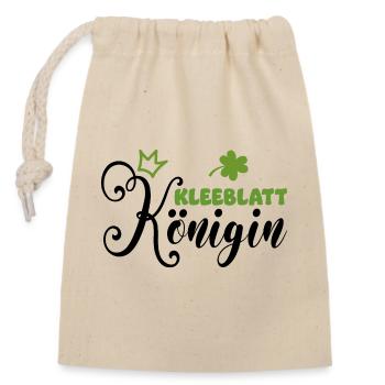 Kleeblatt Königin | Irland St Patrick grün Expat - Verschließbarer Geschenkbeutel aus Baumwolle (14x20cm) - Natur - Vorne
