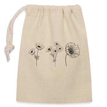 Minimalist flower group - Closable cotton gift bag (14x20cm) - nature - Front