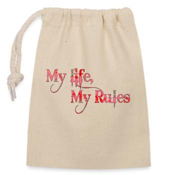 Ma vie Mes règles Citations Tatouage Citation - Sac cadeau en coton avec cordon (14 x 20 cm) - nature - Devant
