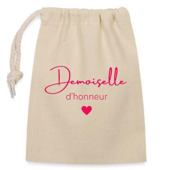 demoiselle d'honneur - Sac cadeau en coton avec cordon (14 x 20 cm) - nature - Devant
