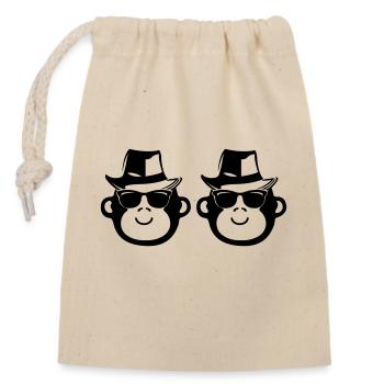 Singe Gangster Cool - Sac cadeau en coton avec cordon (14 x 20 cm) - nature - Devant
