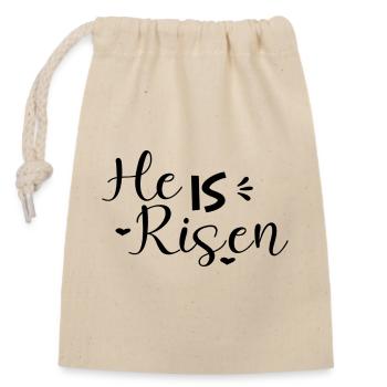 He Is Risen - Closable cotton gift bag (14x20cm) - nature - Front