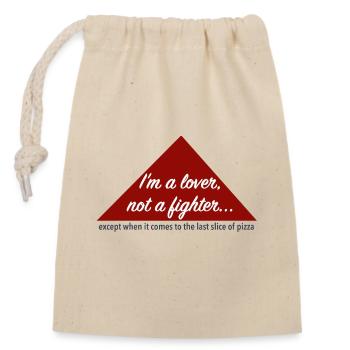 Lover not fighter - Sac cadeau en coton avec cordon (14 x 20 cm) - nature - Devant