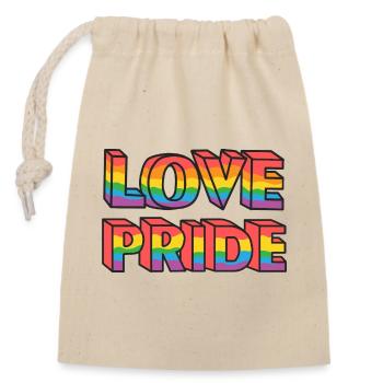 Love Pride Rainbow - Closable cotton gift bag (14x20cm) - nature - Front