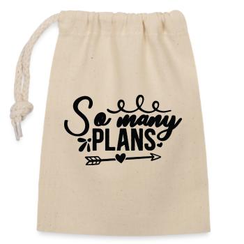 Tant de plans - Sac cadeau en coton avec cordon (14 x 20 cm) - nature - Devant
