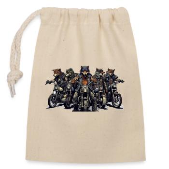 Road Wolves - Closable cotton gift bag (14x20cm) - nature - Front