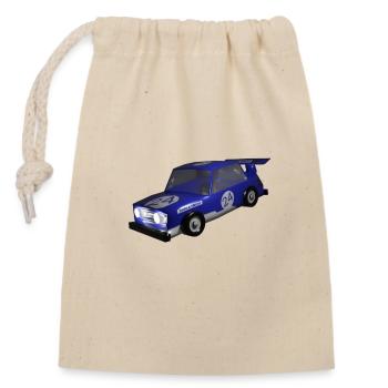 Racing car - Closable cotton gift bag (14x20cm) - nature - Front