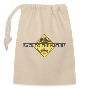 Retour à la nature Camping Auto - Sac cadeau en coton avec cordon (14 x 20 cm) - nature - Devant