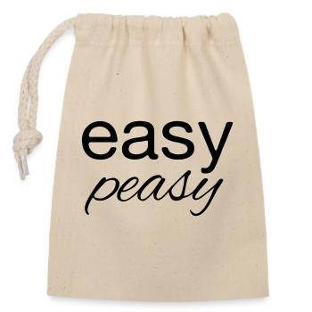 easy peasy - Verschließbarer Geschenkbeutel aus Baumwolle (14x20cm) - Natur - Vorne