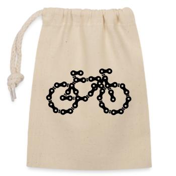 Bike - Closable cotton gift bag (14x20cm) - nature - Front