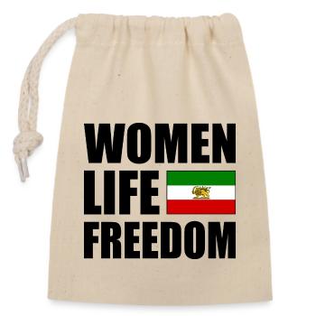 Women life freedom - Sac cadeau en coton avec cordon (14 x 20 cm) - nature - Devant