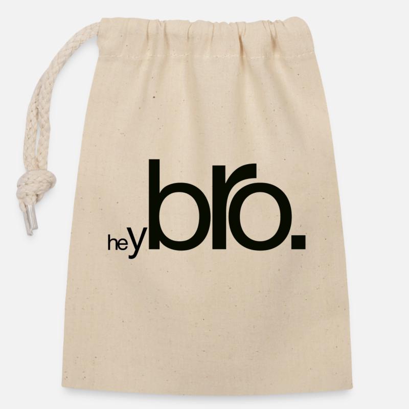 Salut Bro - Sac cadeau en coton avec cordon (14 x 20 cm) - nature