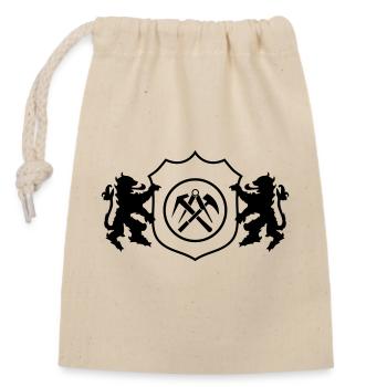 dachdecker wappen 1 - Verschließbarer Geschenkbeutel aus Baumwolle (14x20cm) - Natur - Vorne