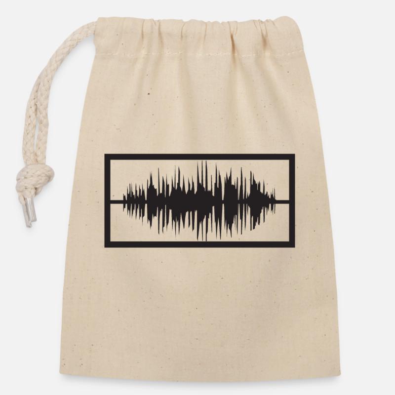 Frequency - Closable cotton gift bag (14x20cm) - nature