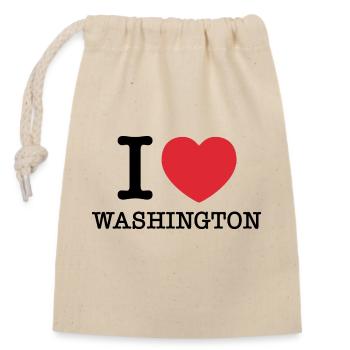 Ich liebe Washington | I Heart Washington - Verschließbarer Geschenkbeutel aus Baumwolle (14x20cm) - Natur - Vorne