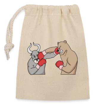 Stocks Stock Trading Stock Prices Taurus Bear - Closable cotton gift bag (14x20cm) - nature - Front