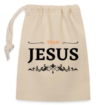 Jesus team - Closable cotton gift bag (14x20cm) - nature - Front