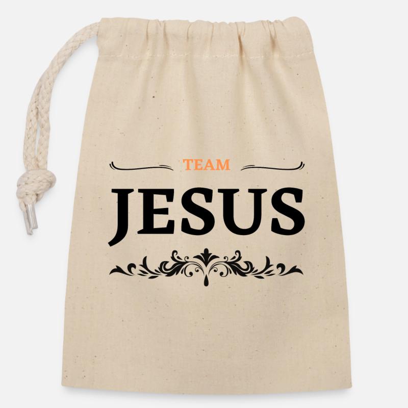 Das Jesus-Team - Verschließbarer Geschenkbeutel aus Baumwolle (14x20cm) - Natur